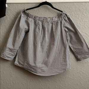 Off the shoulder striped top